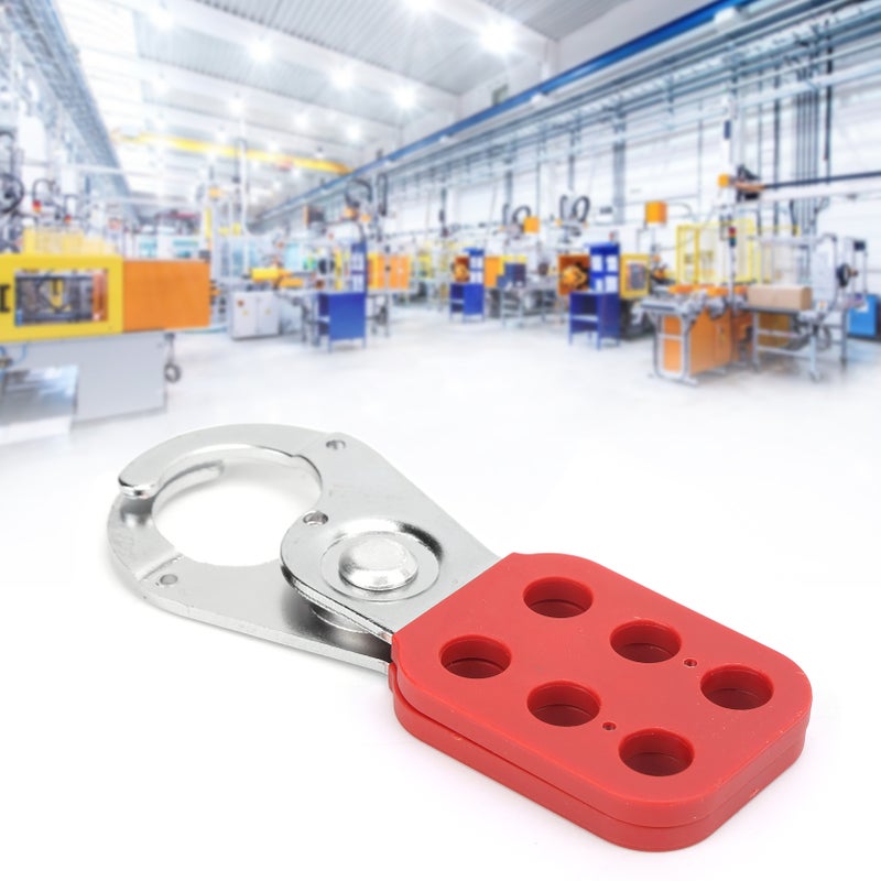 1in Jaw Lockout Hasp Safety Tagout for Padlock Plastic Insulated Snap Lock Nylon PA Steel - Image 2