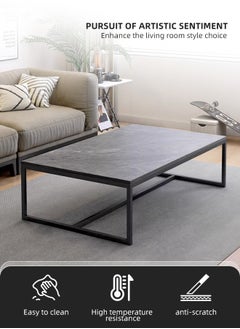 Ammar Space Centre Table Modern Coffee Table for Living Room Sofa Side Tables with Metal Frame Corner Tea Table for Home Office  - Image 4