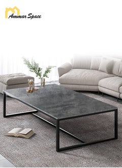 Ammar Space Centre Table Modern Coffee Table for Living Room Sofa Side Tables with Metal Frame Corner Tea Table for Home Office  - Image 1