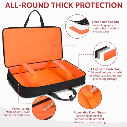 BOSSTIN DJ Controller Case with Wheels Compatible with DDJ FLX10 /1000 /FLX6 /REV7 /REV5, Rolling DJ Case for Equipment, Padded Large DJ Backpack with Multi-Pocket for Laptop Accessories (Black Red) - Image 4