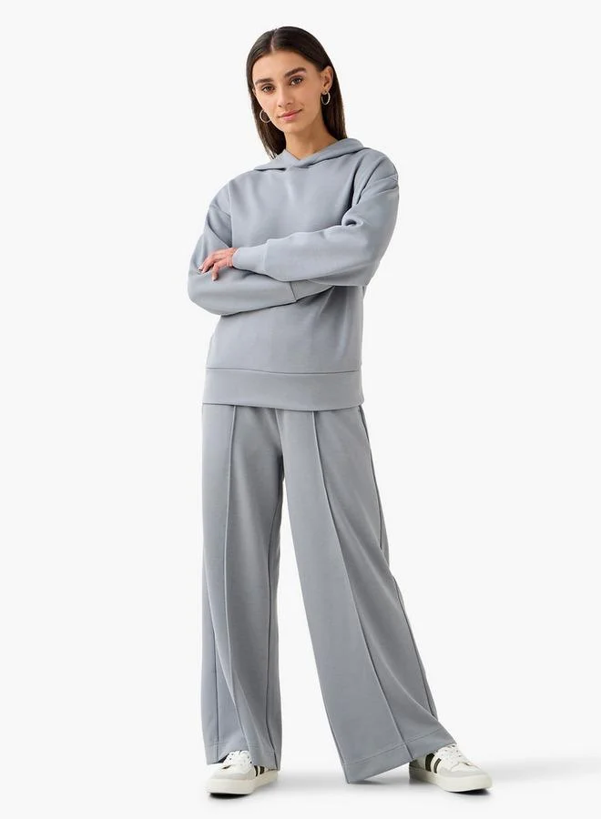 سبلاش فيڤ Regular Fit Flexi Waist Soft Touch Wide Leg Pants with Pintuck Detail