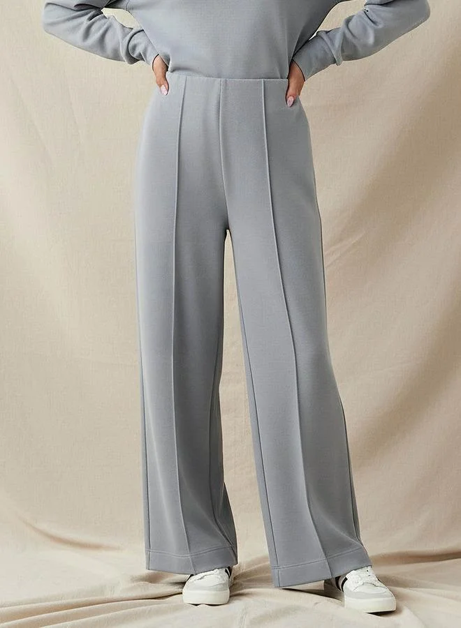 Splash FAV Regular Fit Flexi Waist Soft Touch Wide Leg Pants with Pintuck Detail