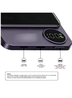Lisen Wireless Power Bank Fast Charging 10000 mAh 20w With Digital Screen For MagSafe for iPhone and Andriod With Wire Battery Powerbank Portable Fast Charger Pocket Size Purple  - Image 2