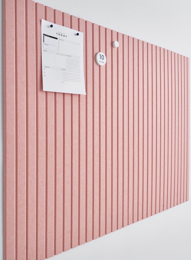 VIVELDA Large Cork Boards for Walls Black Felt Alternative - Slat Wall Paneling, Bulletin Board Tiles for Home Decor, Push Pin Corkboard Organizer for Office or Classroom-12-Pack Panel Kit (Coral) - Image 1