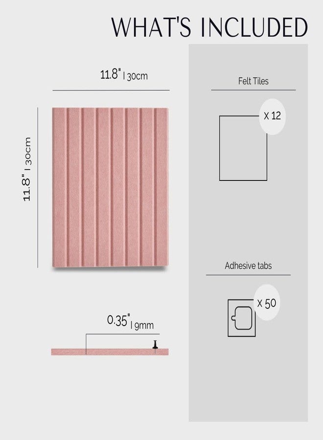 VIVELDA Large Cork Boards for Walls Black Felt Alternative - Slat Wall Paneling, Bulletin Board Tiles for Home Decor, Push Pin Corkboard Organizer for Office or Classroom-12-Pack Panel Kit (Coral) - Image 5