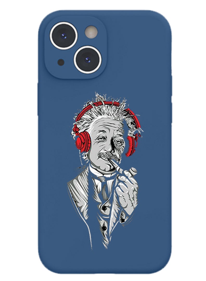 Theodor Protective Slim Fit Case Liquid Silicone Cover with Full Body Protection Anti-Scratch Shockproof Case For iPhone 13 Blue  - Einstein idea copy - Image 1