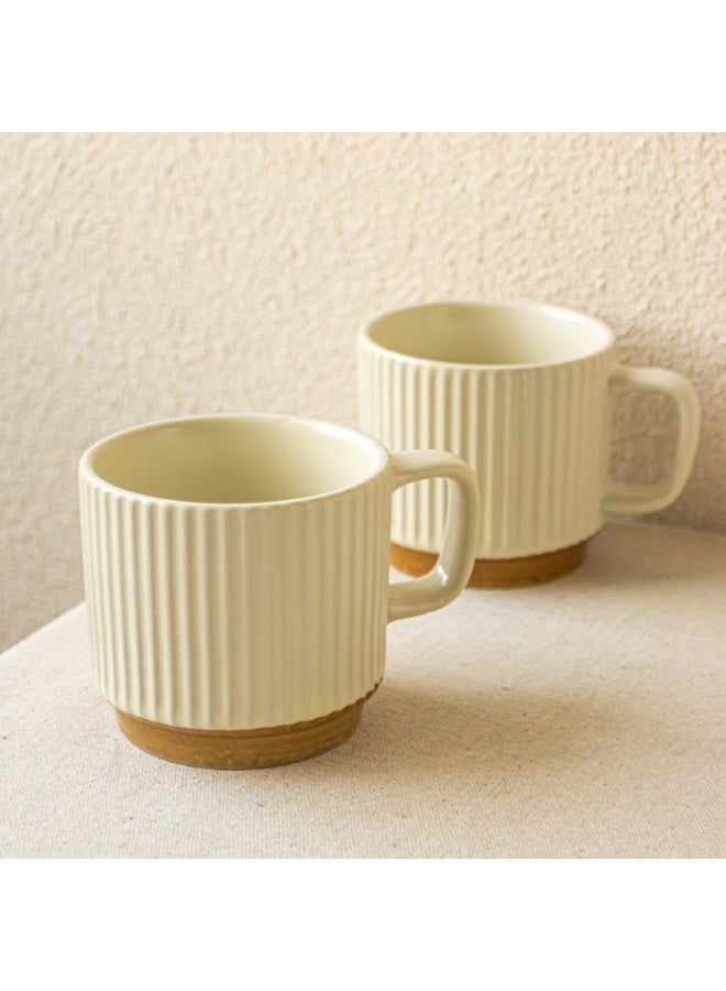 Hugifts Ceramic Stoneware Drinkware Cup, Retro Style Coffee Mug, 300ml Catering Mug with Handle for Coffee, Tea, Cocoa, Milk - Image 4