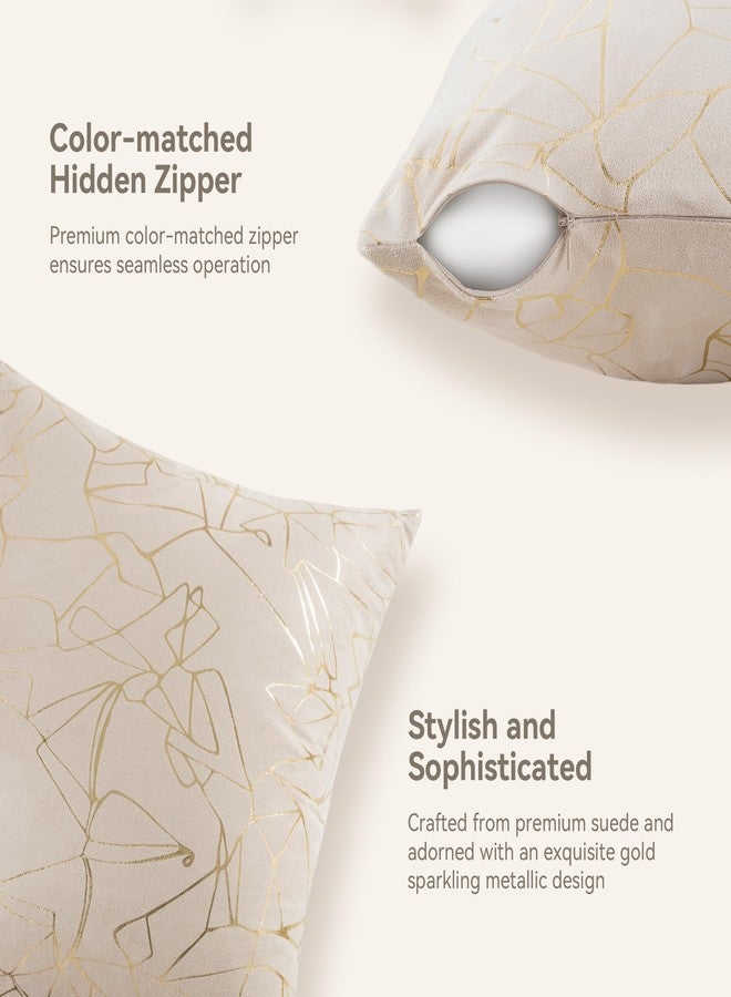 JELLYMONI Sparkling Decorative Pillow Covers Set of 2, 18 x 18 inch Glitter Decorative Pillow Shams for Couch, Sofa, Bed - Soft, Sparkling Metallic Home Décor (Gold Champagne) - Image 3