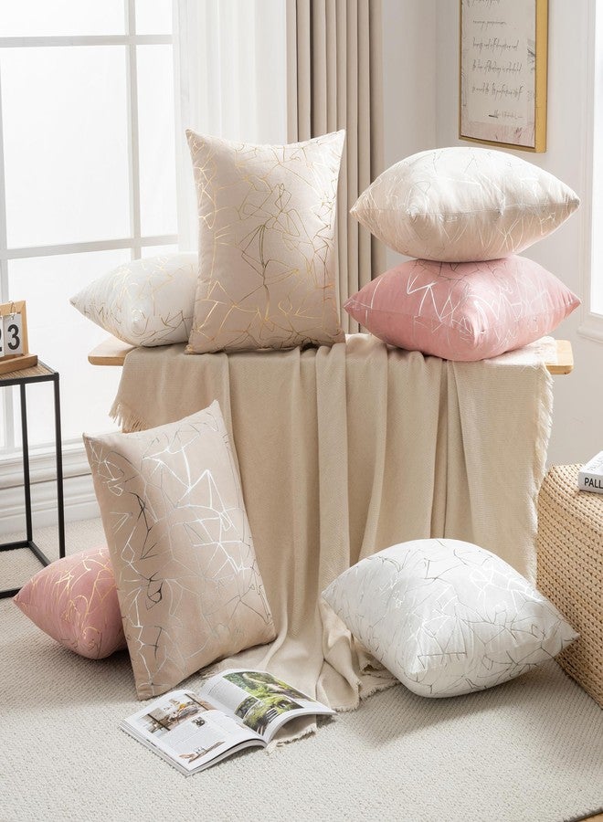 JELLYMONI Sparkling Decorative Pillow Covers Set of 2, 18 x 18 inch Glitter Decorative Pillow Shams for Couch, Sofa, Bed - Soft, Sparkling Metallic Home Décor (Gold Champagne) - Image 4