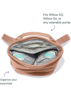 Willow Willow Breast Pump Bag | Convertible and Adjustable Tote for Hands-Free Wearable Breast Pumps | Pump Bag with Cooler and Pockets | Dusty Pink  - Image 5