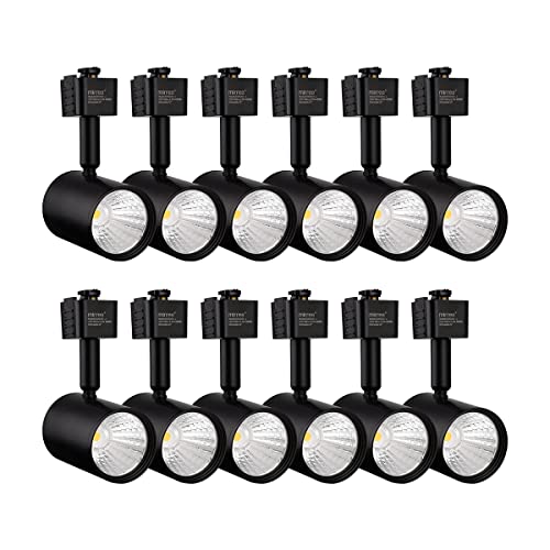 mirrea LED Track Lighting Heads Compatible with Single Circuit J Type Rail Ceiling Spotlight for Accent Task Wall Art Exhibition Lighting 6.5W 4000K Neutral White 24° Black Painted Pack of 12 - Image 1