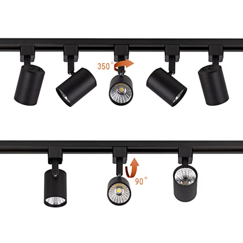 mirrea LED Track Lighting Heads Compatible with Single Circuit J Type Rail Ceiling Spotlight for Accent Task Wall Art Exhibition Lighting 6.5W 4000K Neutral White 24° Black Painted Pack of 12 - Image 4