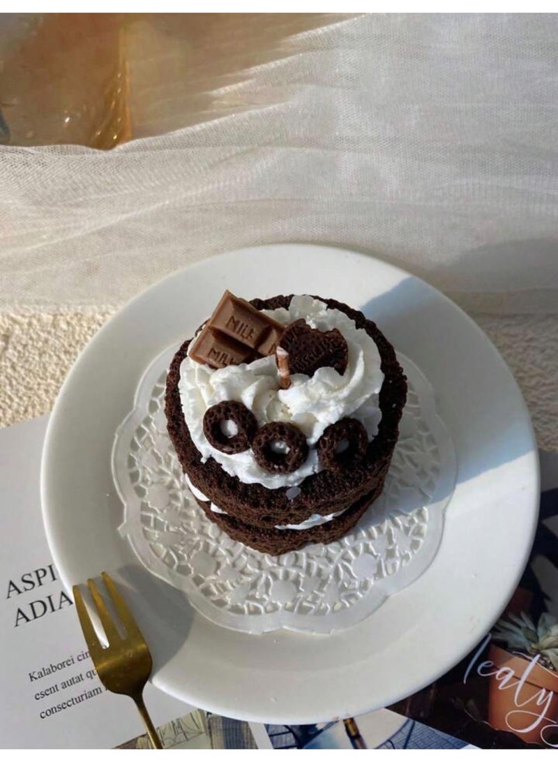 Sweet Cathy Mini Chocolate Cake Shaped Decorative Scented Candles Smoke-Free Home Decoration Birthday Wedding Gift Valentine's Gift Candle - Image 2
