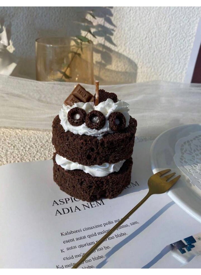 Sweet Cathy Mini Chocolate Cake Shaped Decorative Scented Candles Smoke-Free Home Decoration Birthday Wedding Gift Valentine's Gift Candle - Image 3