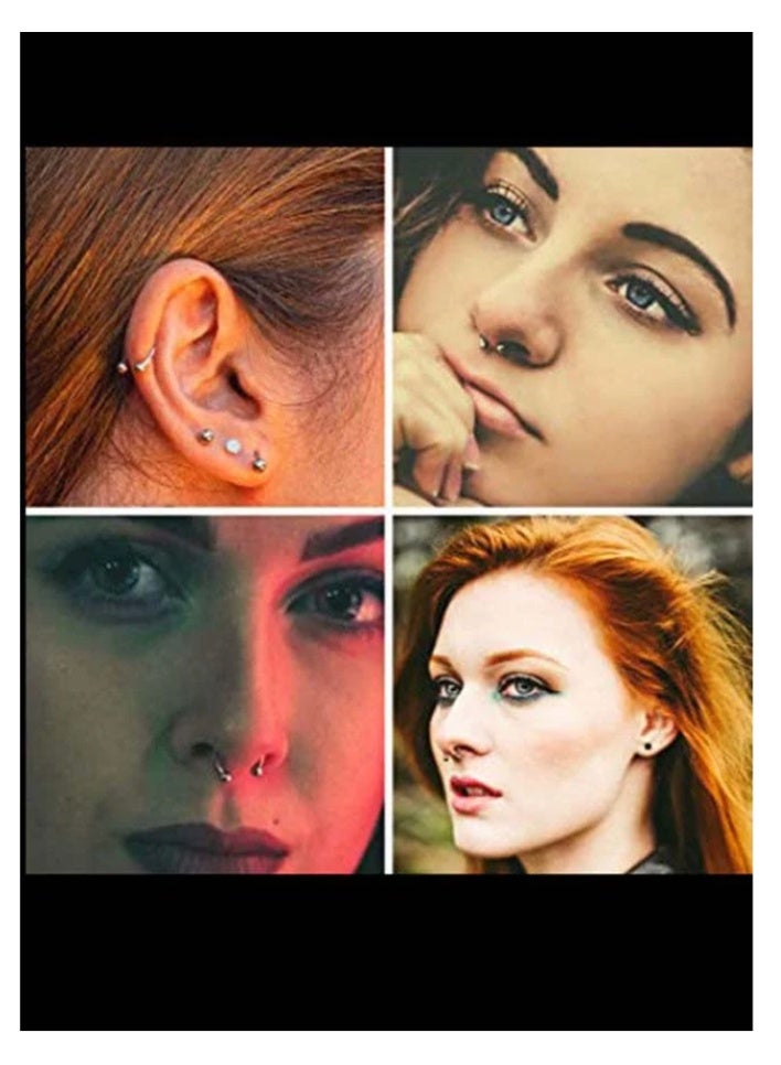 Stainless Steel Horseshoe Captive Bead Nose Ring - Image 3