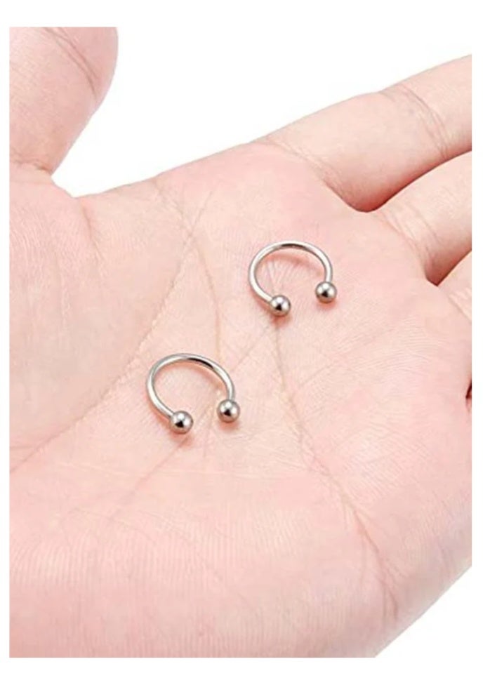 Stainless Steel Horseshoe Captive Bead Nose Ring - Image 5