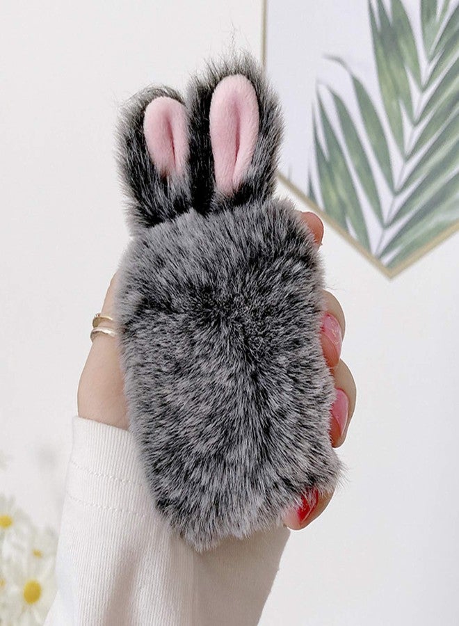Guppy Compatible with AirPods Furry Bunny Case Girls 3D Cartoon Cute Rabbit Ears Plush Fluffy Warm Carrying Case Soft Protective Case Cover Accessories for AirPods 1 & 2 Gray, QL2357-Airpods2-1 - Image 2