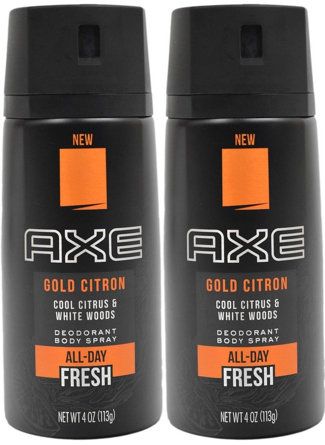 Of 2 Axe Gold Citron Body Sprays - Cool Citrus And White Woods Scent - All-Day Fresh - 4Oz Cans - pzsku/Z97D4F2D62DCD41E8FCB3Z/45/_/1730799321/ae9a6a9e-005f-421e-b1bd-c4688925c08a