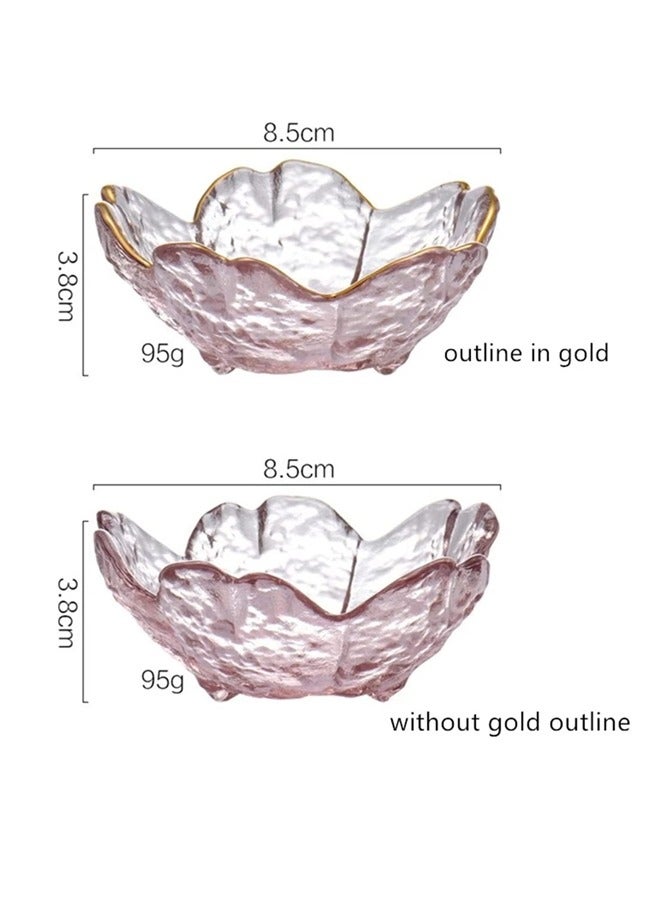أوعية غمس على شكل زهرة الكرز الوردية، أوعية الحلوى، وعاء كريستال صغير، أوعية زجاجية صغيرة، أوعية غمس، طبق صلصة الصويا، طبق الوجبات الخفيفة، أطباق التقديم، مجموعة من 6 قطع - Image 4