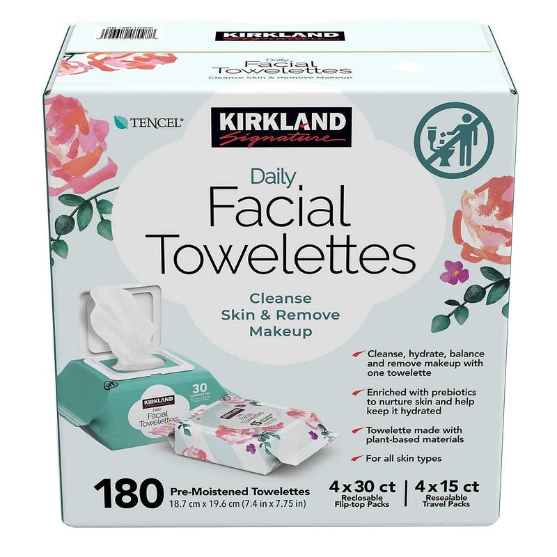 Costco Kirkland Signature Daily Facial Towelettes, 180 Count - Image 2