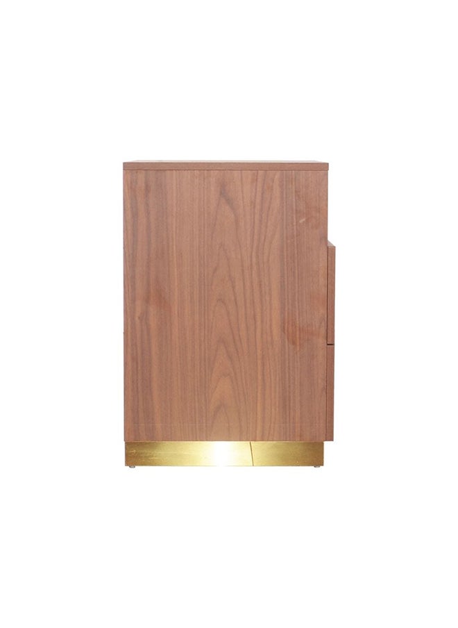 DANUBE HOME Ronin Night Stand With Wireless Charger And Led Light Multifunctional Bedside Table Space Saving Nightstand End Table Modern Design Furniture For Bedroom L50xW43xH60 Cm Walnut / Golden  - Image 5