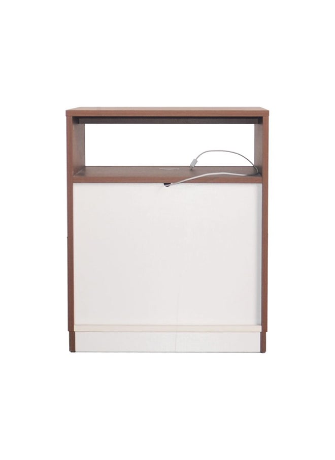 DANUBE HOME Ronin Night Stand With Wireless Charger And Led Light Multifunctional Bedside Table Space Saving Nightstand End Table Modern Design Furniture For Bedroom L50xW43xH60 Cm Walnut / Golden  - Image 4