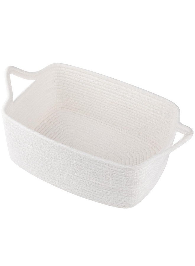 OIAHOMY Woven Basket, Gift Basket Empty with Gift Bags and Ribbons, Rope Baskets for Baby Showers, Storage Baskets with Handles for Nursery, Pet Toy Organizer - White - Image 1
