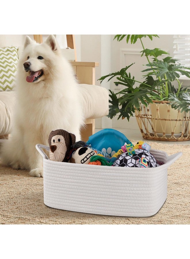 OIAHOMY Woven Basket, Gift Basket Empty with Gift Bags and Ribbons, Rope Baskets for Baby Showers, Storage Baskets with Handles for Nursery, Pet Toy Organizer - White - Image 5