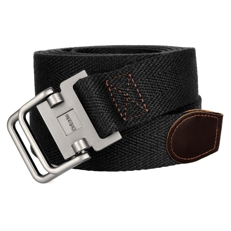 Drizzte Drizzte Belt Men Size 39'' Web Fabric Canvas Belts D Ring Belt Casual Adjustable Military Work Tactical Belt Black  - Image 3