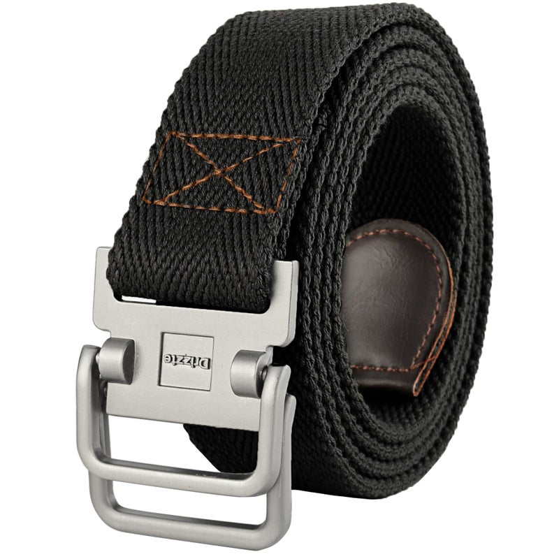 Drizzte Drizzte Belt Men Size 39'' Web Fabric Canvas Belts D Ring Belt Casual Adjustable Military Work Tactical Belt Black  - Image 1