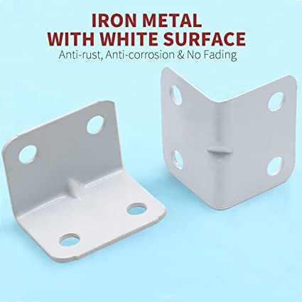 Rpi shop - 12 Pcs Heavy Duty Corner L Angle Bracket, 1 Inch X 1 Inch (25mm X 25mm) Corner Braces with Screws, Powder Coated 90 Degree Joint L Shape Bracket for DIY Projects, Furniture, etc - Image 2