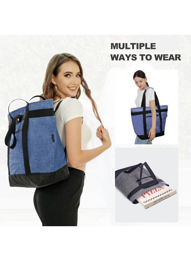 BeeGreen Insulated Cooler Bags for Picnic Grocery Travel Shopping Soft Cold Bag Large Collapsible Freezer Cooler Foldable Food Lunch Bag with Zipper Leak Proof Fish Bag Foam Cooler Gift Purple - Image 3