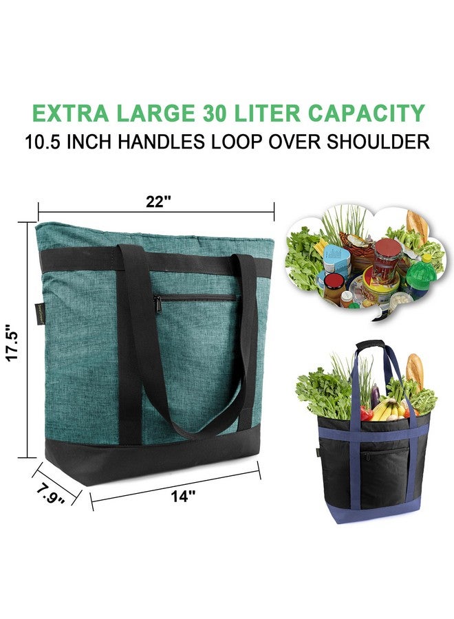 BeeGreen Insulated Cooler Bags for Picnic Grocery Travel Shopping Soft Cold Bag Large Collapsible Freezer Cooler Foldable Food Lunch Bag with Zipper Leak Proof Fish Bag Foam Cooler Gift Purple - Image 2
