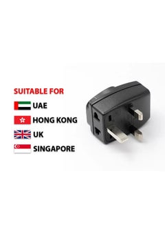 WONPRO Wonpro Universal Travel Adapter, 3 ports, Round Pin, Rated 10A 250V Compact Size Travel Adapter with Universal Receptacle - Can Accept Different Plug Worldwide) , Suitable for ENGLAND, HONG KONG, UAE, SINGAPORE, MALAYSIA 