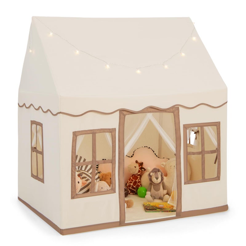 INFANS Kids Play Tent with Washable Mat Star Light Windows AntiTrip Large Playhouse Toys for Children Boys Girls Indoor Outdoor Princess Tents Castle for Toddlers Beige - Image 3