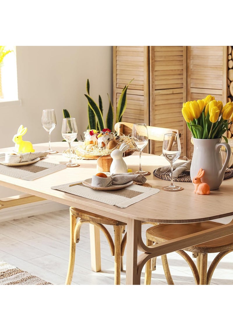 SOLARAE Cotton Placemats Non-Slip Heat Resistant Washable Rustic Beige Burlap Macrame Place with Tassels for Farmhouse Kitchen Decorations Gatherings Wedding Dinner 4, 12 x 20 inches - Image 3