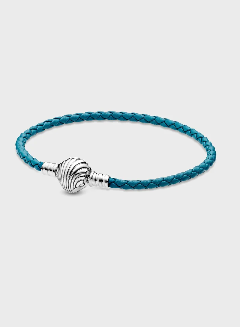 PANDORA Pandora Moments Seashell Turquoise Braided Bracelet