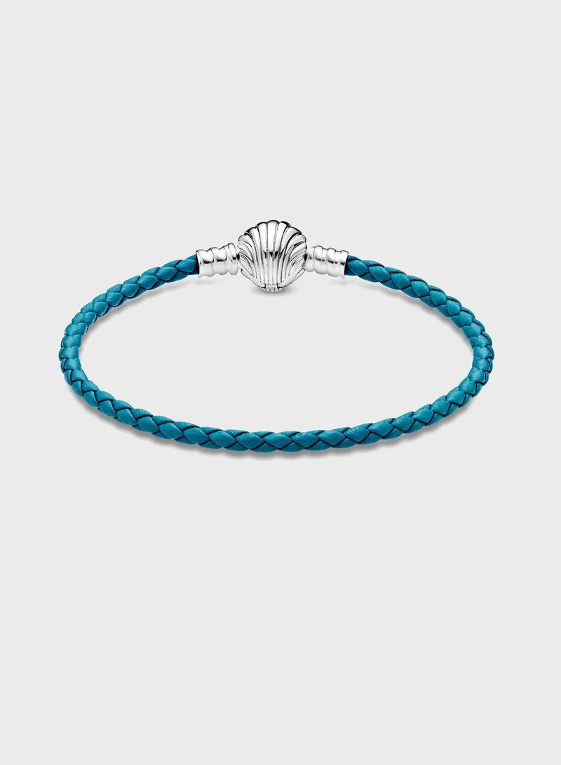 PANDORA Pandora Moments Seashell Turquoise Braided Bracelet