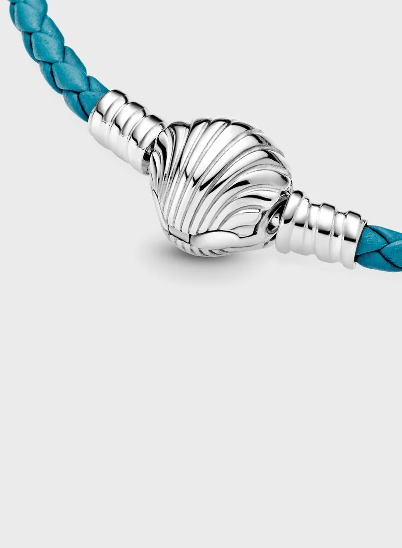 PANDORA Pandora Moments Seashell Turquoise Braided Bracelet