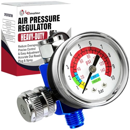LE LEMATEC Air Compressor Regulator with Pressure Gauge - Precise Control for Pneumatic Tools, Spray Painting, Tire Inflation, Air Compressor Attachments & Pressure Switch, 1/4 NPT, 0-150 PSI AR-01 - Image 1