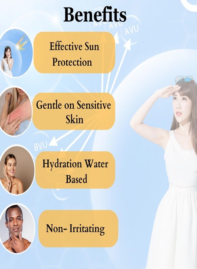 Dermistry Natural Mineral & Water Based Oil Free Sunscreen SPF 50 For Sensitive Skin UVA UVB PA+++ Protection Water Resistant Men Women Children & Kids for Oily Dry Combination Skin 49ml - Image 4