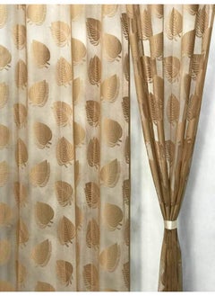 Homefab India Homefab India Sheer Door Curtain - Semi Transparent Curtain (7ft, Gold) -2 Pieces  - Image 1