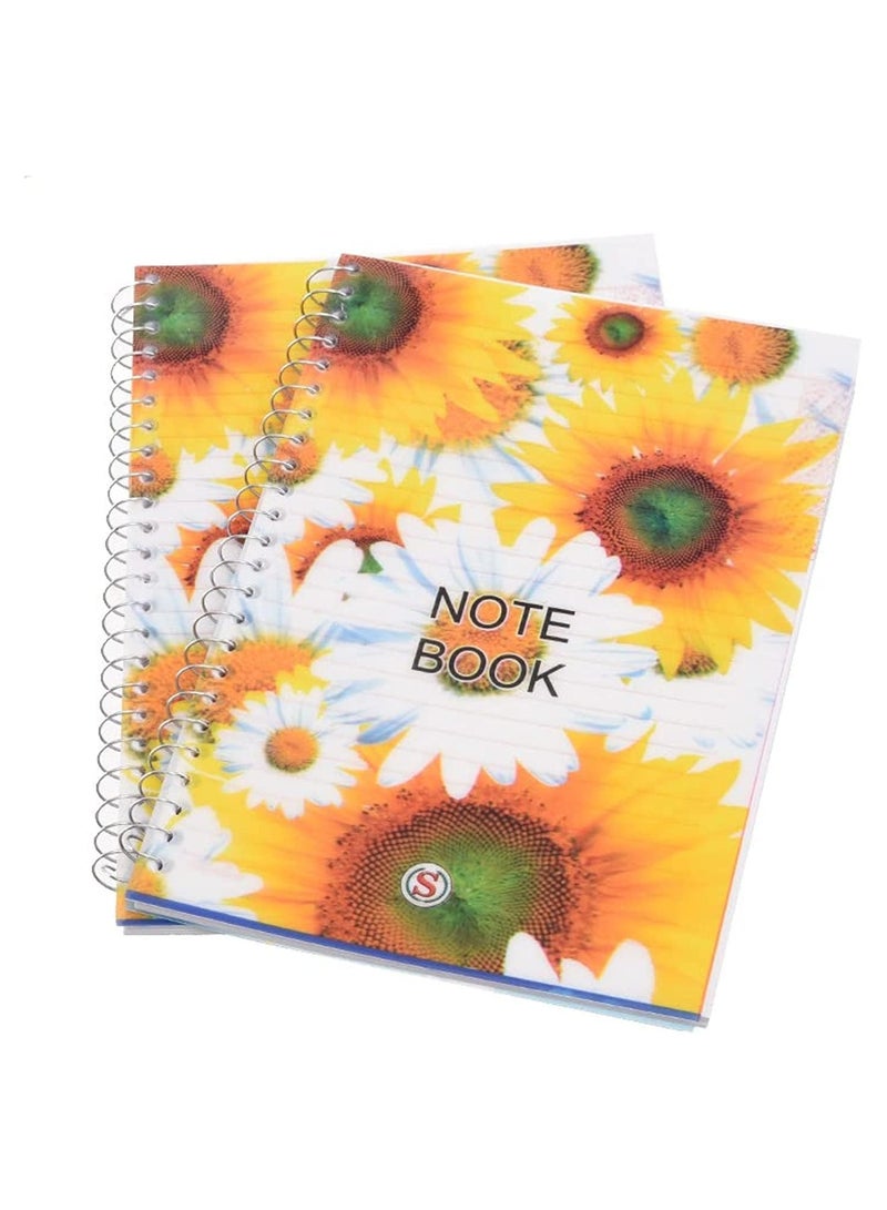 مجموعة من 2 دفتر مسطر 96 ورقة لكل دفتر 21.5*14.5 سم - متعدد الألوان - Image 1