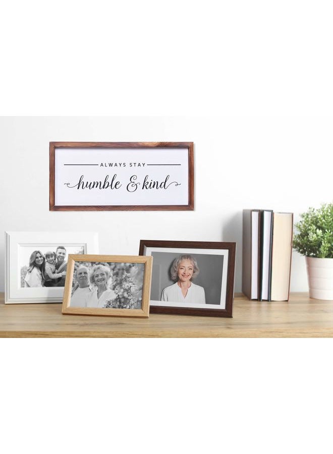 Athena's Elements Farmhouse Decor - Modern Rustic Wall Art Home Decor - Always Stay Humble and Kind - Solid Wood Framed Printed Sign for All room Decoration- Size 8x17 Inches - Image 4