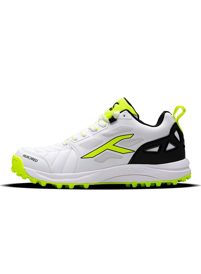 HUNDRED Terrafield-Cricket Shoes-White/Lime/Black -(Hkfs-4M026-3-8) - Image 1