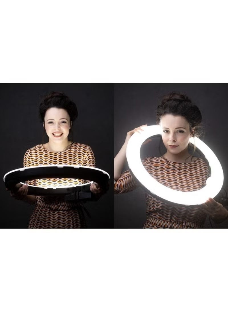 MAKS & CO. 21" LED Ring Light with Tripod & 3-Phone Holder Brackets – Soft Selfie Lighting with Remote Control - Image 4