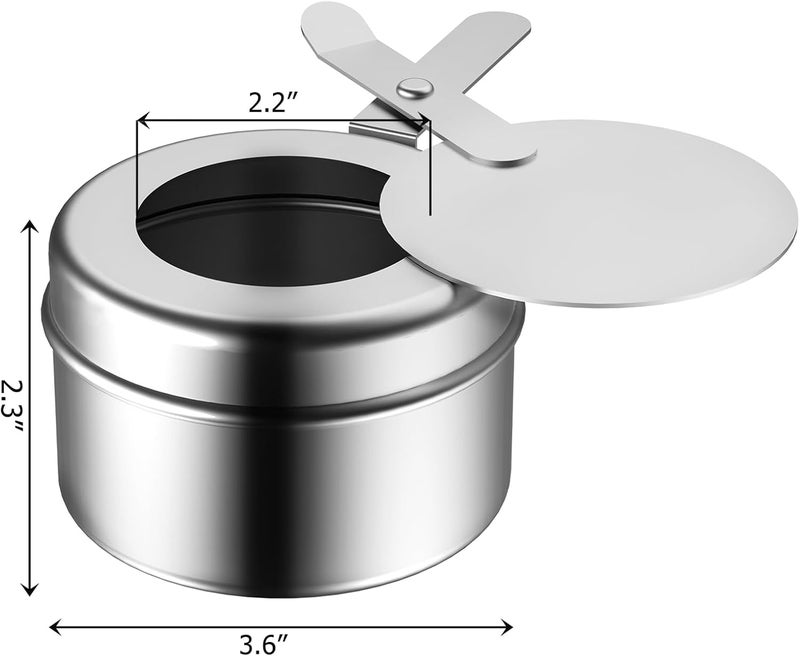 Fasmov 8 Pack Chafing Fuel Holder, Stainless Steel Fuel Holders with Safety Cover, Canned Heat Holder for Chafing Dish, Canned Heat Box Holder for Buffet Barbecue Parties Chafing Dish Buffet - Image 2