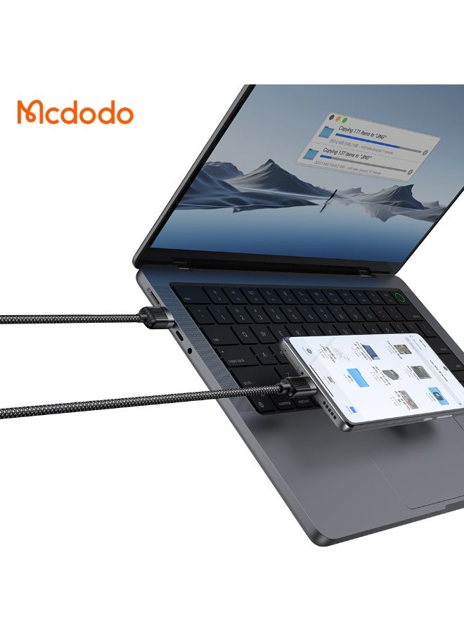 مكدودو كابل بيانات مغناطيسي ذاتي اللف من USB-A إلى USB-C 6A 100W بطول 1.2 متر - Image 3