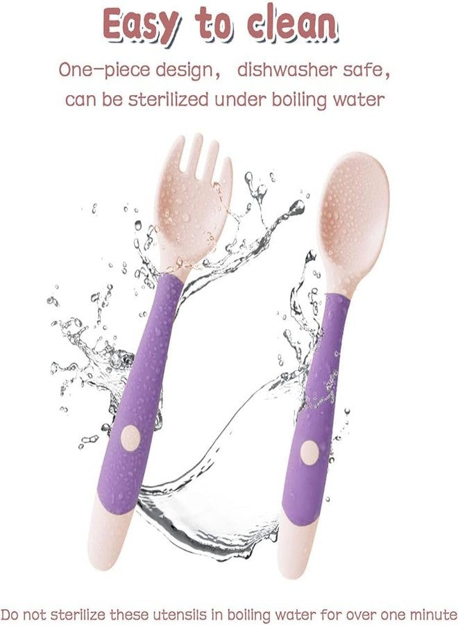 KolorFish Baby Utensils Spoon Fork with Travel Case, Toddler Utensils for Self Feeding Bendable Handle Silverware for Kids Children (Set of 4) - Image 5