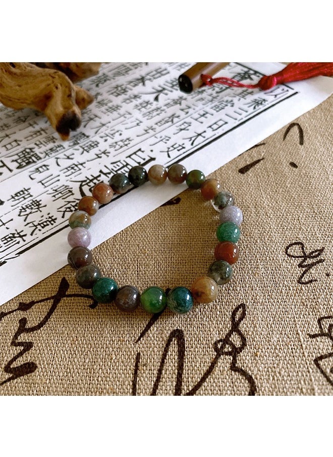 Beyond - Natural Gemstone Bracelets, 8mm Colorful Indian Agate Chakra Bracelet, Beads Healing Crystals Quartz Jewellery - Image 1
